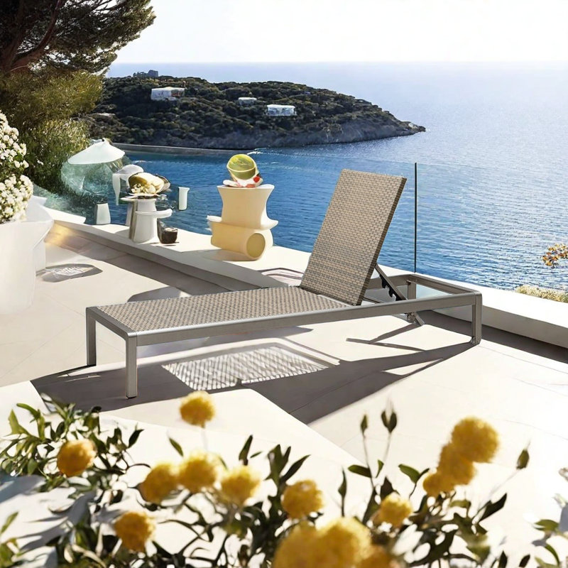 Chaise longue d'extérieur réglable en aluminium