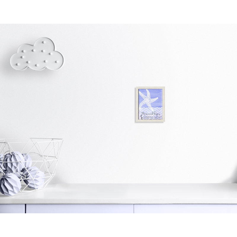 Adhésif décoratif «Mermaid Kisses», H 10 po x l 8 po x P 1,18 po, Encadré de boîte à grain de bois blanc