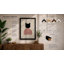 Cat in Red Stripes Minimalist - Framed Print-1428402552-1428402557