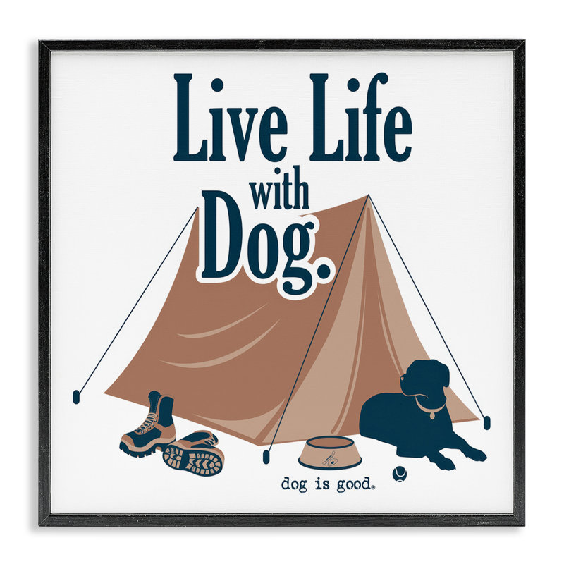 «Camping Life with Dog», art de la giclée encadrée par Dog Is Good, Giclée encadrée noir minuit, H 24 po x l 24 po