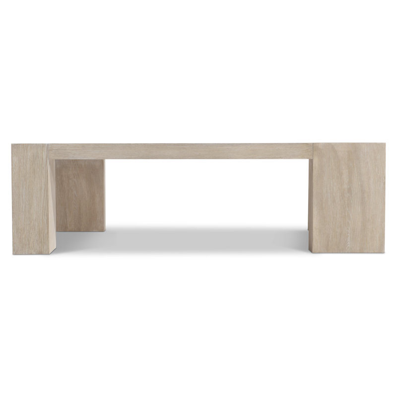 Beige Oak Rectangular Contemporary Cocktail Table