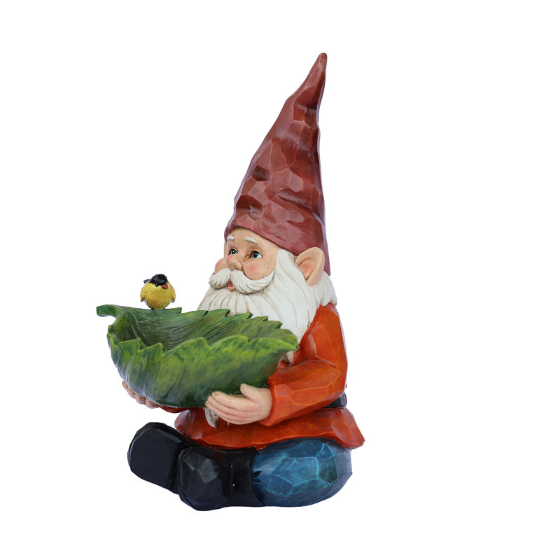 Fishing Frank Garden Gnome Statue with Red Hat
