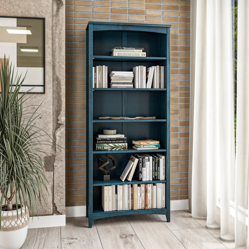 Bibliothèque Colton, (6 tablettes) H 72 po x l 30 po x P 13 po, Bleu profond océan
