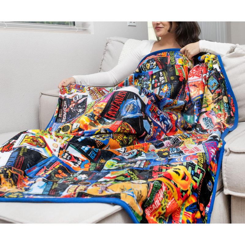 Retro Video Game Collage Fleece Throw Blanket 45 x 60 Inches