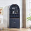 Armoire à vin arquée en bois avec support à vin amovible, surface en bois aggloméré anti-rayures, tablettes réglables et conception anti-basculement pour le salon et la salle à manger-593545911