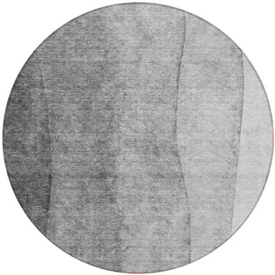 Tapis rond argenté 8 po