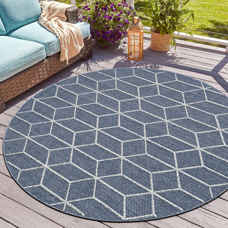 Tapis d'extérieur à treillis, Rond 5 pi 3 po