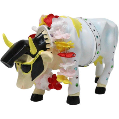 Cow Parade King Of Rock N Roll Cow In White Jumpsuit Collector's Figurine