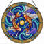 Panneau de vitrail Koi Fish, H 12 po-66018006