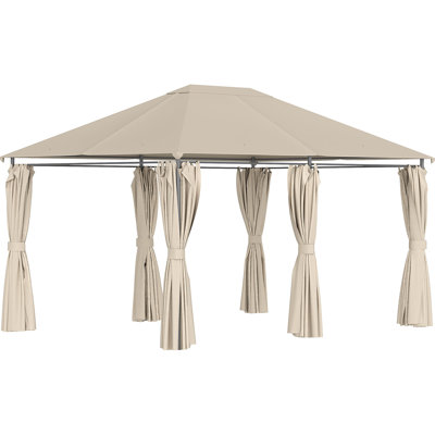 Outsunny 10' X 13' Outdoor Patio Gazebo Canopy Shelter With 6 Removable Sidewalls, & Steel Frame For Garden, Lawn, Backyard And Deck