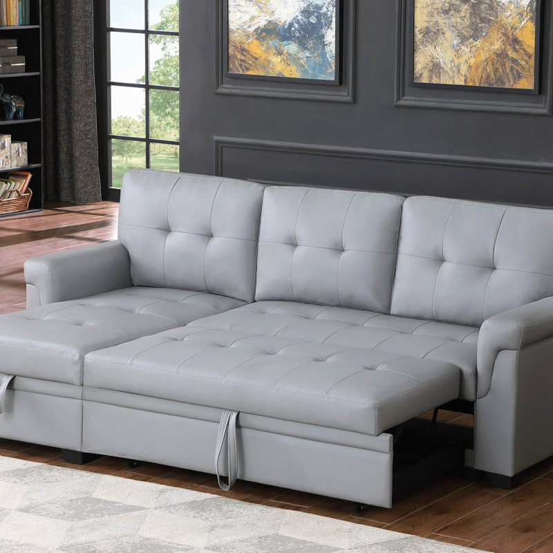 Canapé-lit modulaire réversible en cuir Vegan