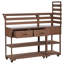 Chariot de cuisine en bois massif avec plateau en acier inoxydable de 2,3 po pour îlot de cuisine-138838576