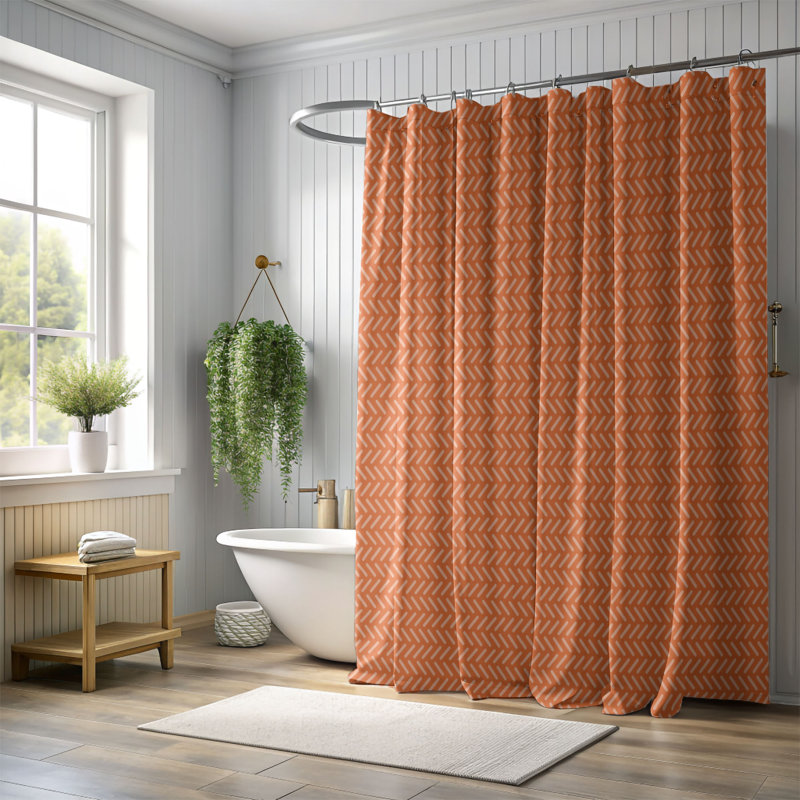 Cosy Tones - Rideau de douche Premium, H 74 po x l 71 po, Orange