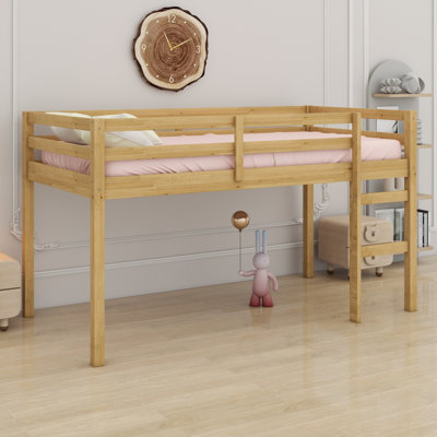 Wooden Loft Bed With Ladder