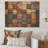 Colourful Earth Colours Tiles VI - Boho Mosaic On Wood Print-538824999
