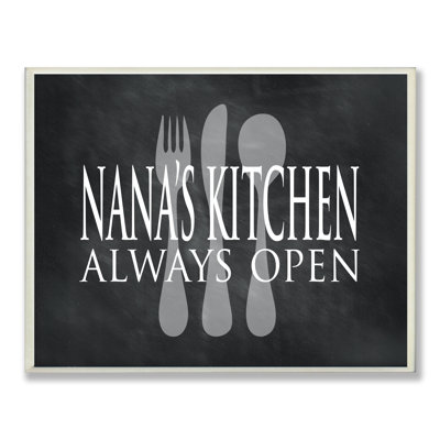 La cuisine nana est toujours ouverte, art textuel sur métal