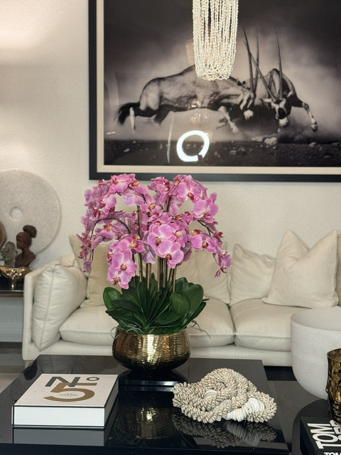 Roberi Orchid Arrangement in Planter, 28" H x 18" W x 18" D