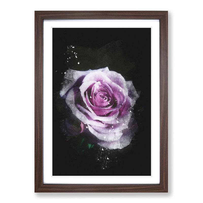 The Pale Purple Rose - Picture Frame Painting Print, Walnut Framed, 45cm H x 33cm W x 2cm D
