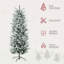 Grand arbre de Noël artificiel enneigé 6 pi avec 477 branches de neige, ouverture automatique, base en acier