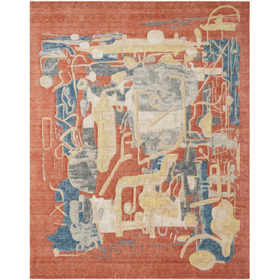 Studio Glyphs by Katie Merz Terracotta Field Wool Handcrafted Area Rug