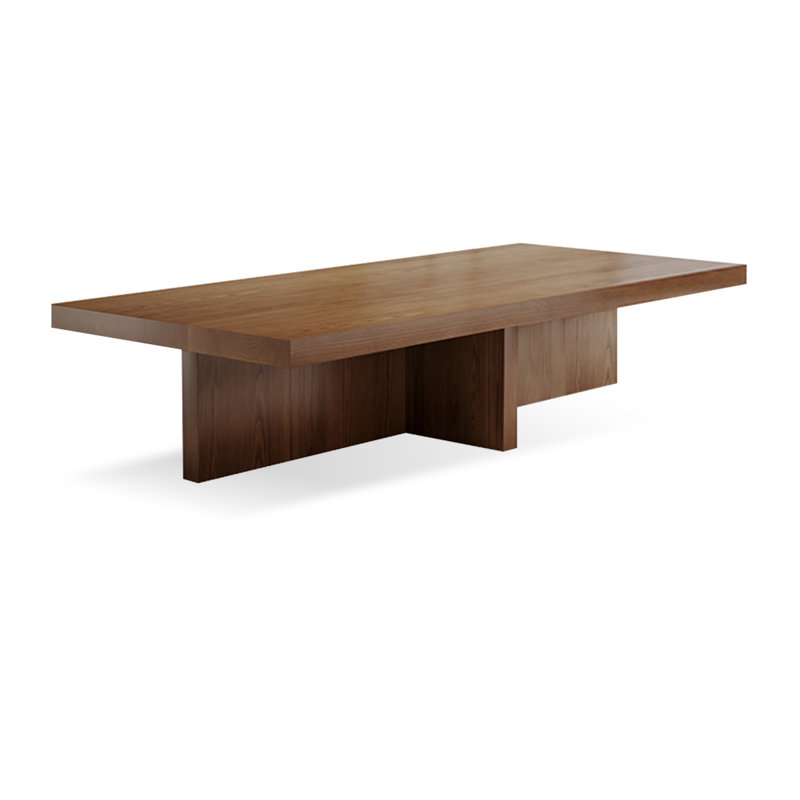 Burlywood Solid wood Rectangular Coffee Table, 17.72" H x 55.12" L x 27.56" W