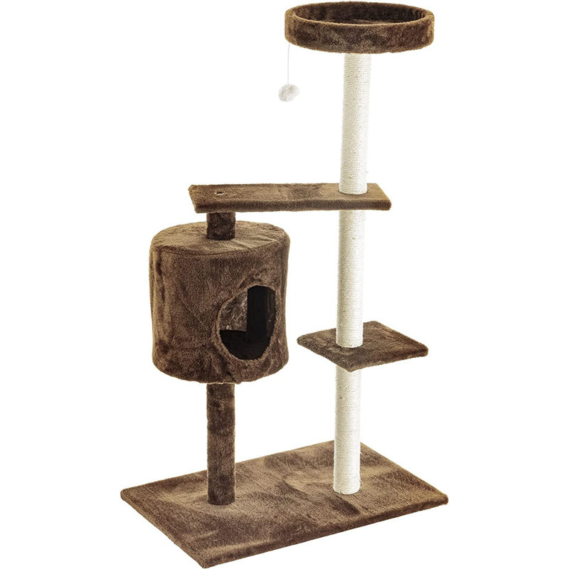 Dearman 112cm H Cat Tree, Brown/Cream
