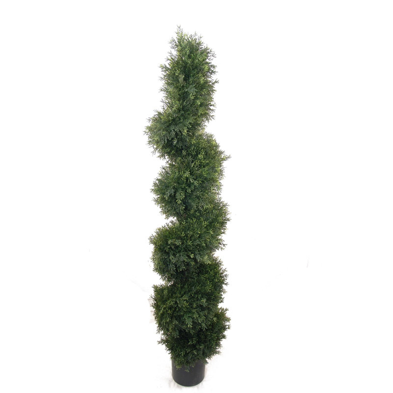 48" Tall Artificial Cedar Topiary in Planter, 48" H x 16" W x 3" D