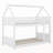 Twin Over Twin House Floor Bunk Bed With Headboards, Footboards And Guardrails, Ladder-1608030988