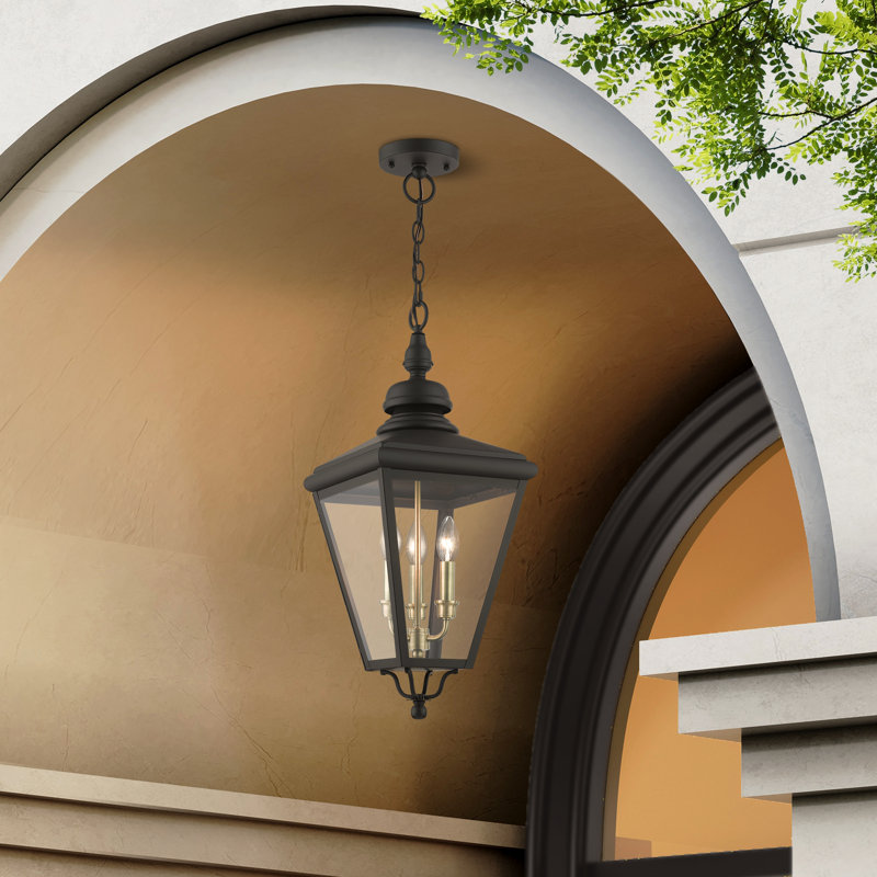 Lanterne suspendue d'extérieur 3 lumières, Bronze