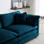 Chenille bleue en forme de U: canapé modulaire à 5 places avec espace de vie: convertible