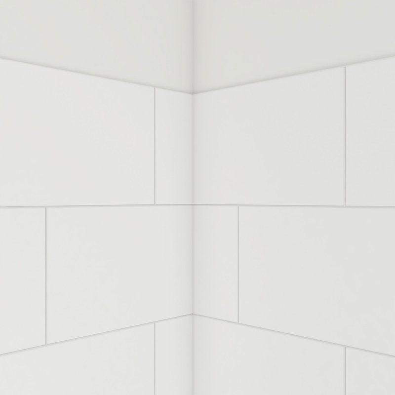 DreamLine DreamStone 42 in. D x 62 in. W x 84 in. H Shower Wall Kit in White Traditional Subway