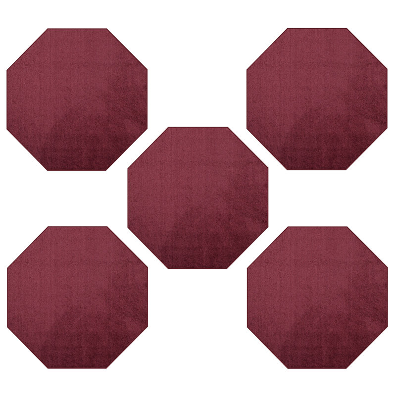 Ensemble de tapis intérieur / extérieur en polyester touffeté à la machine Poquito, Octogone 3 pi x 3 pi