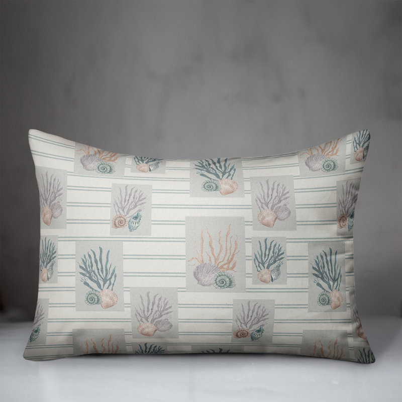  Polyester / Mélange de polyester Housse de coussin lombaire rectangulaire et insert, Bleu