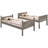 Weathered Taupe Twin Bunk Bed, Convertible To Two Beds, , And Guardrails, Engineered Wood For Bedroom Design Bed In Taupe, Design, Slatted Re - Configuring