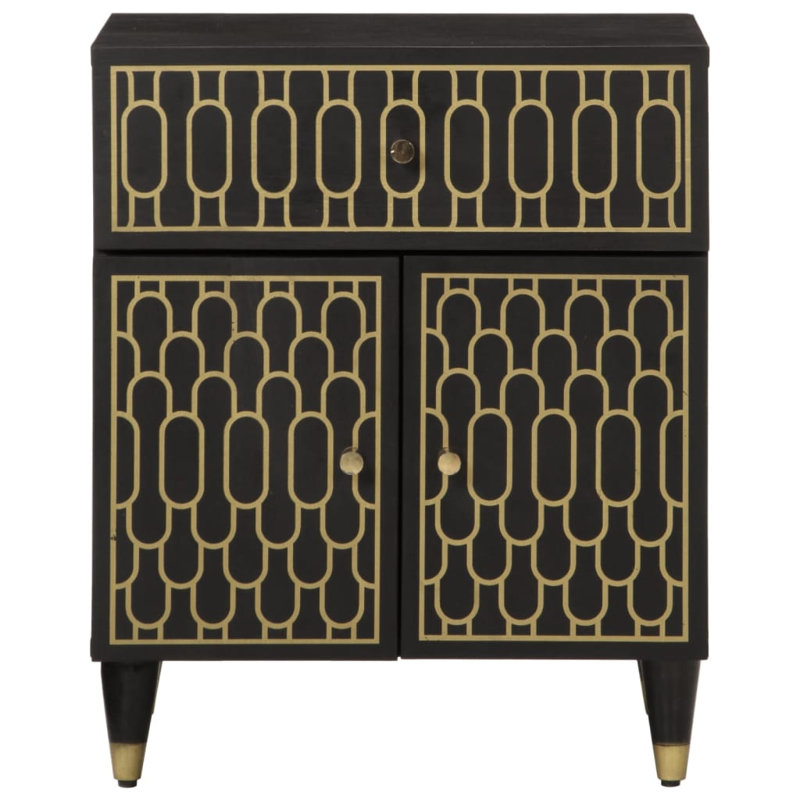 Aaroh 50 cm W Bedside Table, Black