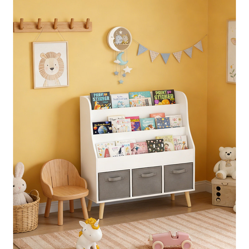 Bibliothèque multifonctionnelle et organisateur de jouets, 35.4