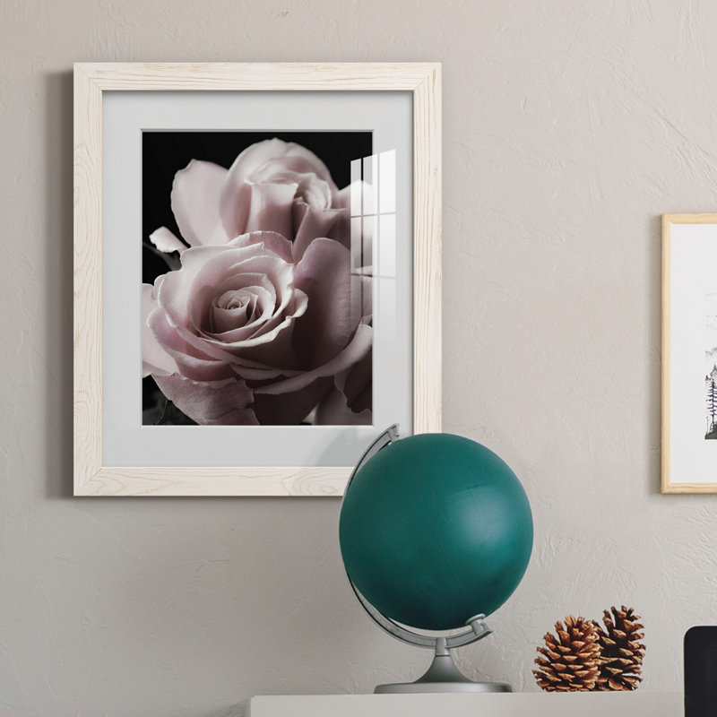 Rose noire II - photographie, Papier encadré blanc, H 37,5 po x l 27,5 po x P 1,5 po