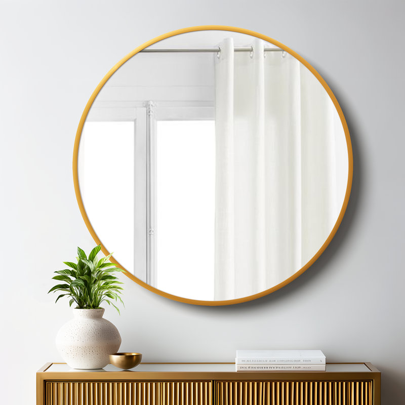 Beshoy Metal Mirror, Gold, 32" x 32"