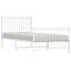 Metal Bed Frame with Headboard and Footboard White-1949012250