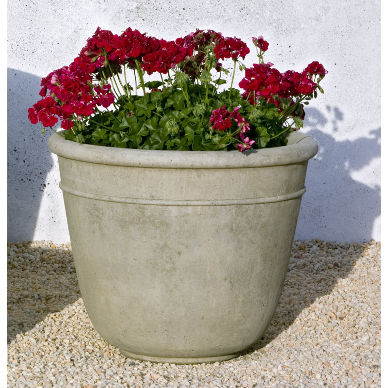 Pot à fleurs en pierre Carema, H 23,5 po x 30 po x P 30 po, Ferro Rustico Nuovo