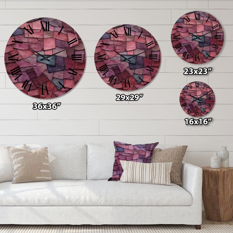 Horloge murale en bois massif Tamsin, Moyenne