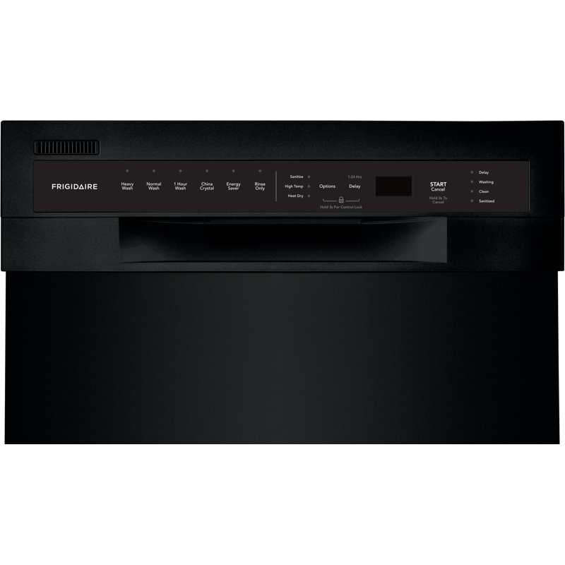 Frigidaire Series 18" 52 dBA Built-in Full Console Dishwasher with Cycle Status Indicators, Black