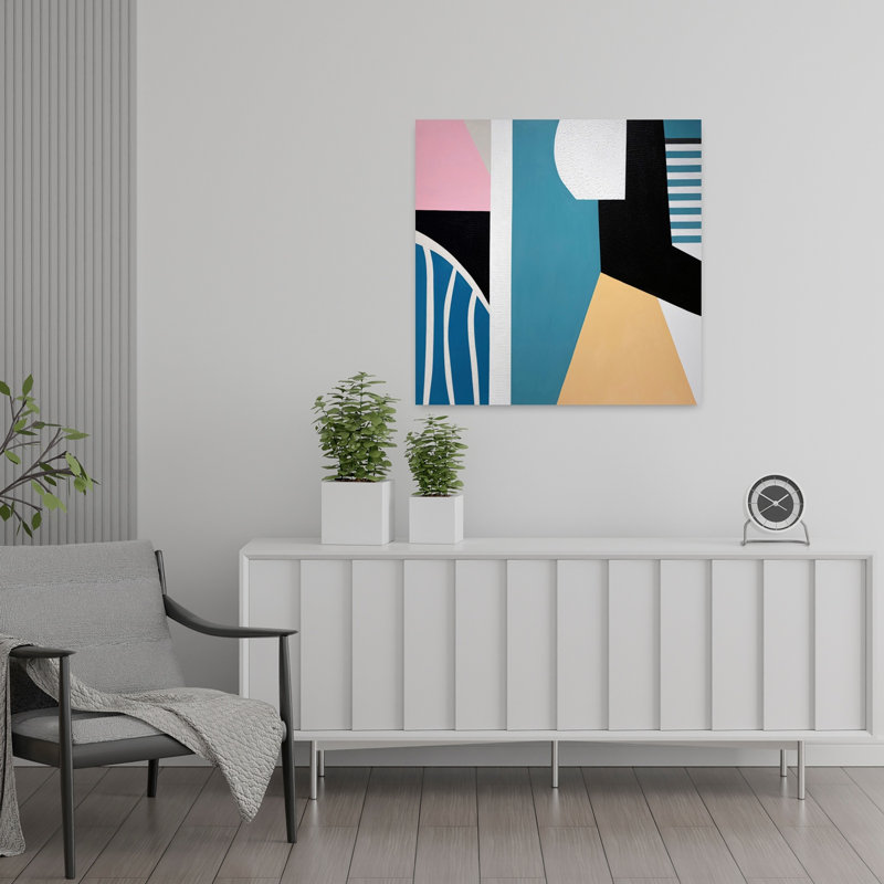 Intérieur et extérieur I, art contemporain abstrait, H 24 po x l 24 po