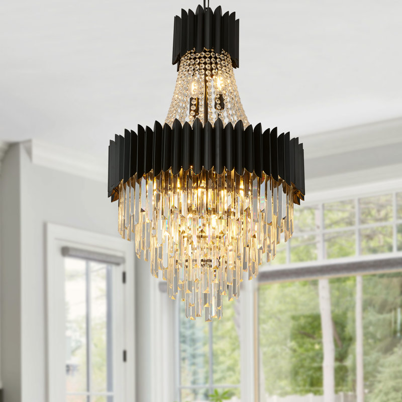 Lustre en cristal, 5, 12, H 35,43 po x l 22,83 po x P 22,83 po