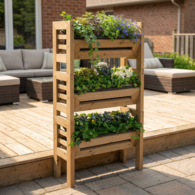 Doolittle Stack'n Garden Wood Planter Set