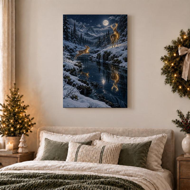 Art mural sur toile Glowing Deer, H 24 po x l 16 po