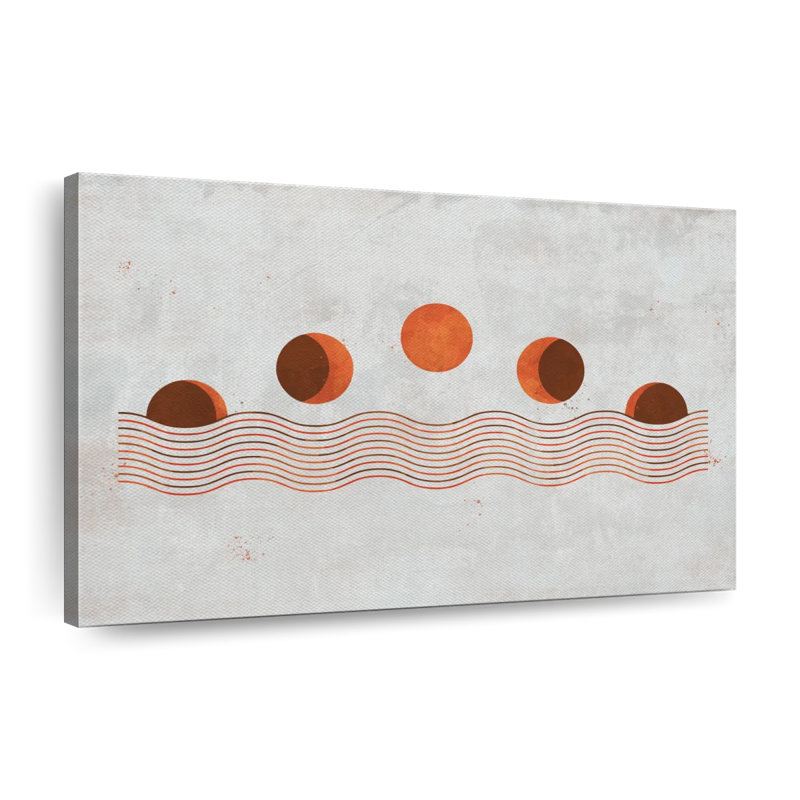 Boho Moon Phases - impression sur toile tendue, H 8 po x l 12 po x P 1 po