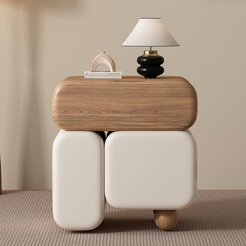 Bois massif moderne; similicuir
 Table de bout, H 19,69 po x l 15,75 po x P 15,75 po