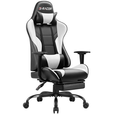 Homall High-Back Massage Adjustable Reclining Ergonomic Faux Leather Swiveling PC & Racing Game Chair with Footrest