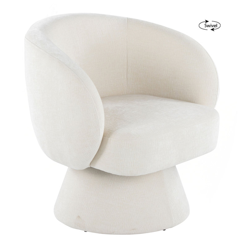 Chaise d'appoint pivotante en tissu, Crème